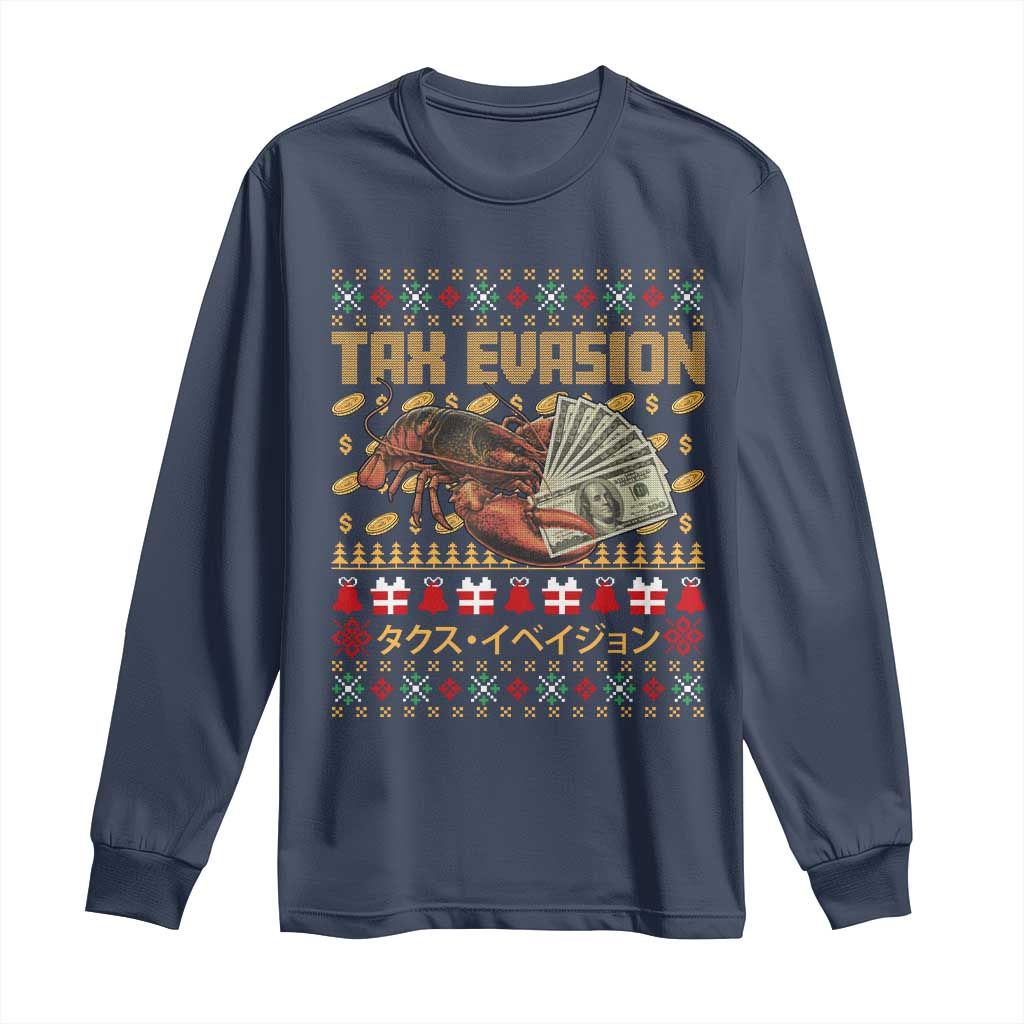 Tax Evasion Lobster Christmas Long Sleeve Shirt Funny Sarcasm Oddly Specific Meme - Wonder Print Shop