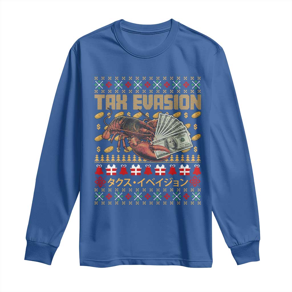 Tax Evasion Lobster Christmas Long Sleeve Shirt Funny Sarcasm Oddly Specific Meme - Wonder Print Shop