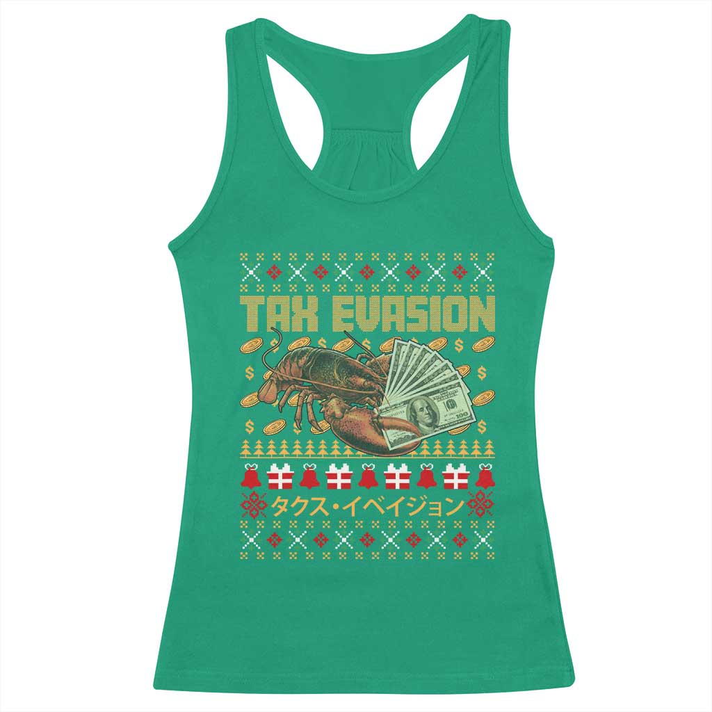 Tax Evasion Lobster Christmas Racerback Tank Top Funny Sarcasm Oddly Specific Meme - Wonder Print Shop