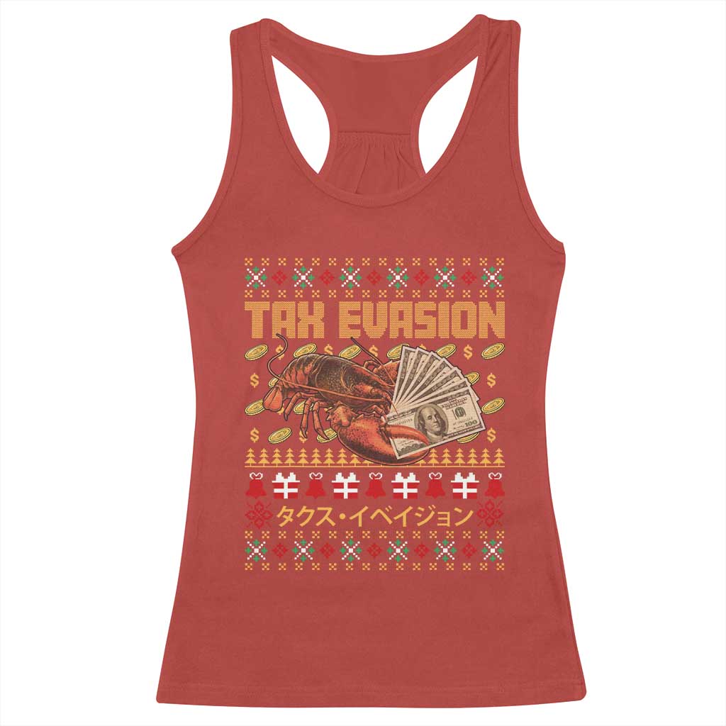 Tax Evasion Lobster Christmas Racerback Tank Top Funny Sarcasm Oddly Specific Meme - Wonder Print Shop