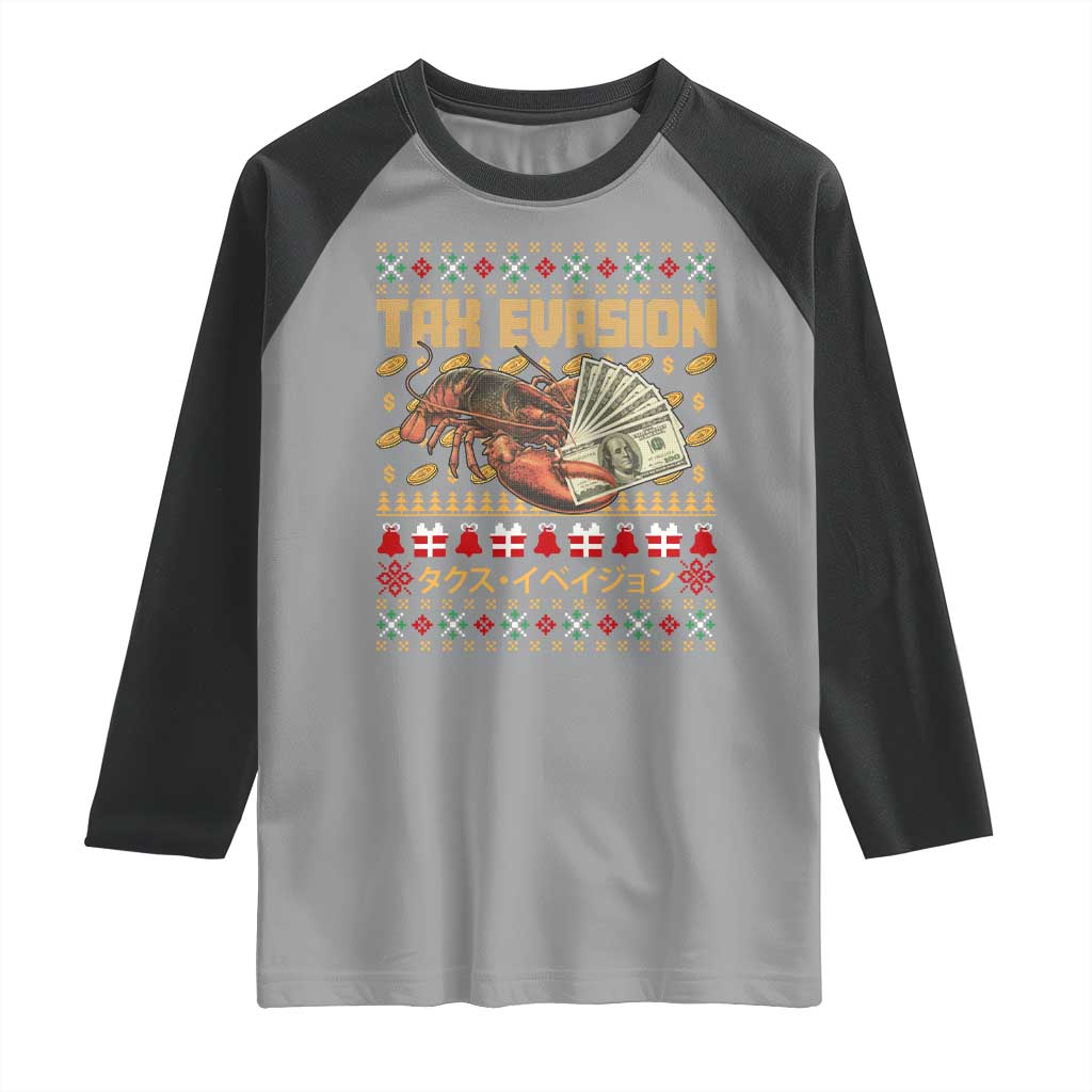 Tax Evasion Lobster Christmas Raglan Shirt Funny Sarcasm Oddly Specific Meme - Wonder Print Shop