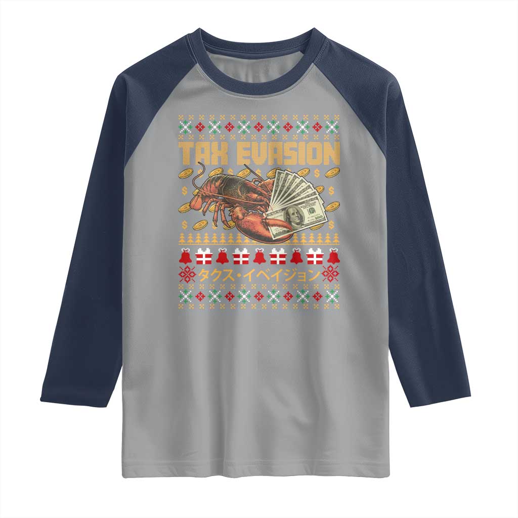 Tax Evasion Lobster Christmas Raglan Shirt Funny Sarcasm Oddly Specific Meme - Wonder Print Shop