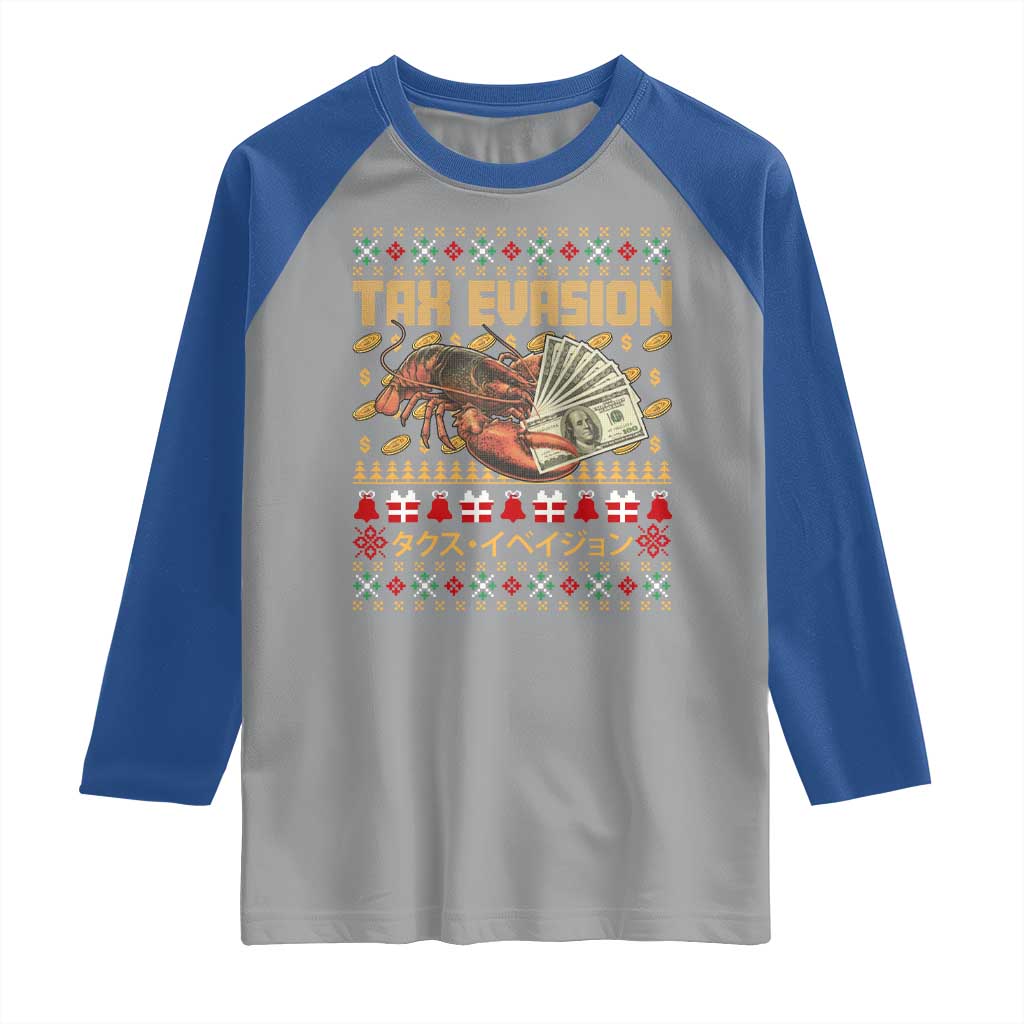 Tax Evasion Lobster Christmas Raglan Shirt Funny Sarcasm Oddly Specific Meme - Wonder Print Shop