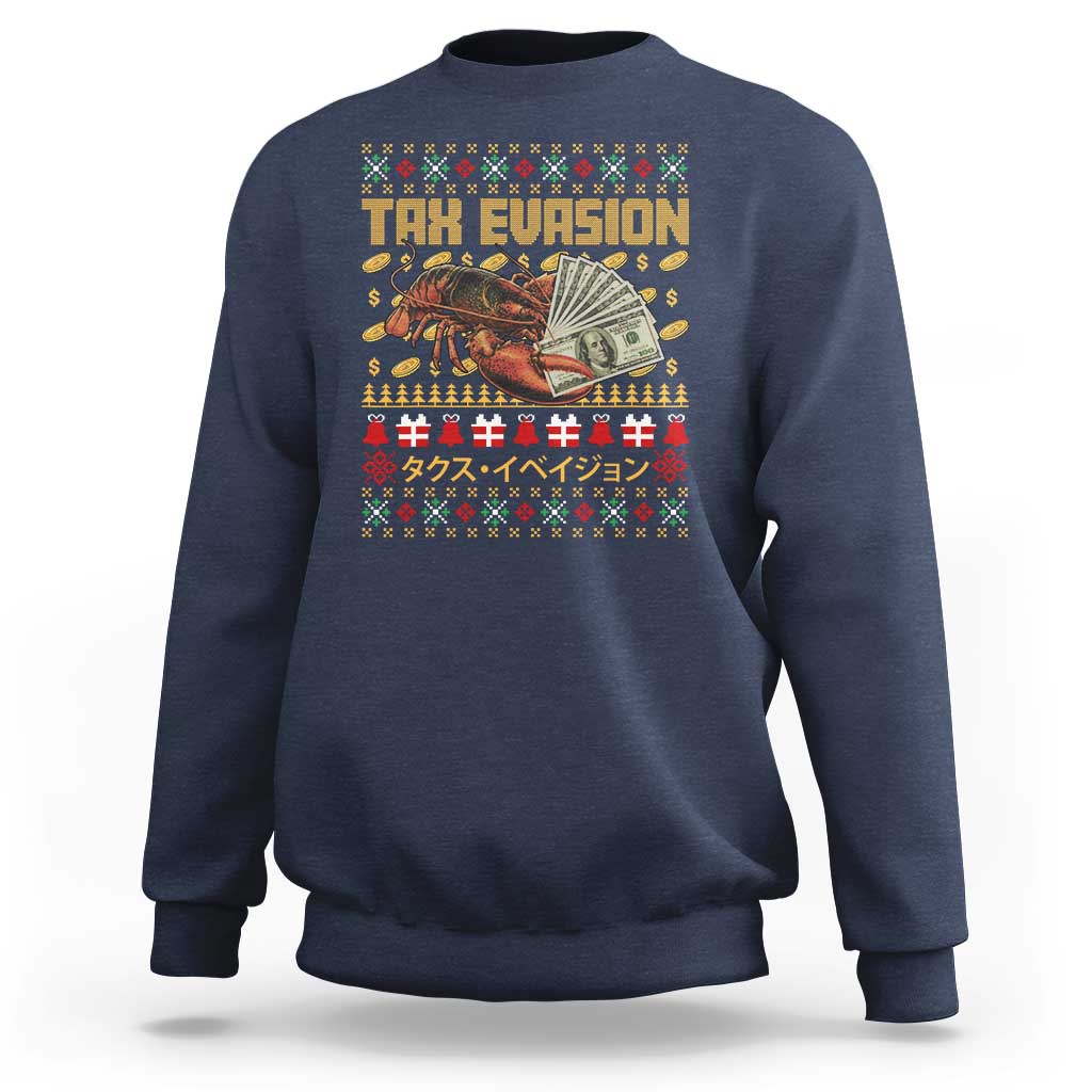 Tax Evasion Lobster Christmas Sweatshirt Funny Sarcasm Oddly Specific Meme - Wonder Print Shop
