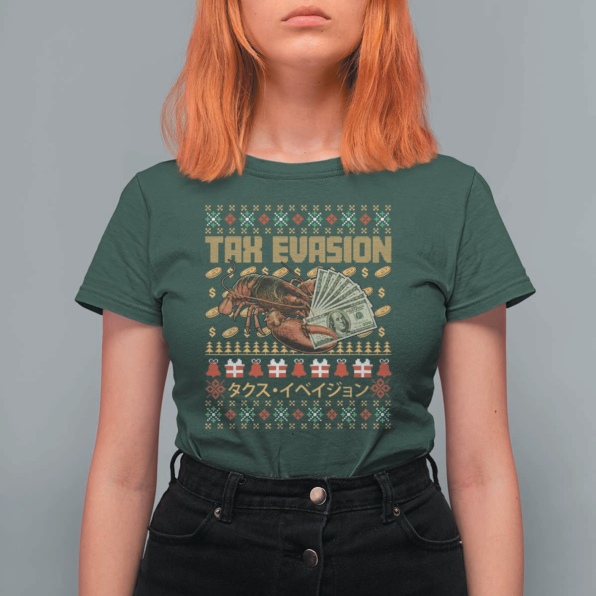 Tax Evasion Lobster Christmas T Shirt For Women Funny Sarcasm Oddly Specific Meme - Wonder Print Shop
