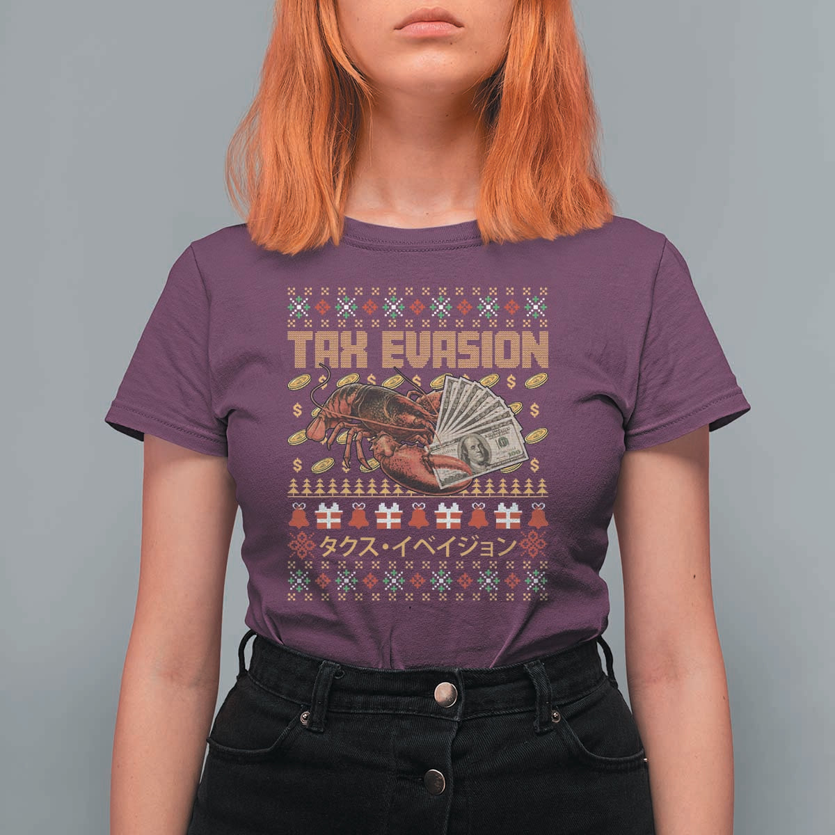 Tax Evasion Lobster Christmas T Shirt For Women Funny Sarcasm Oddly Specific Meme - Wonder Print Shop