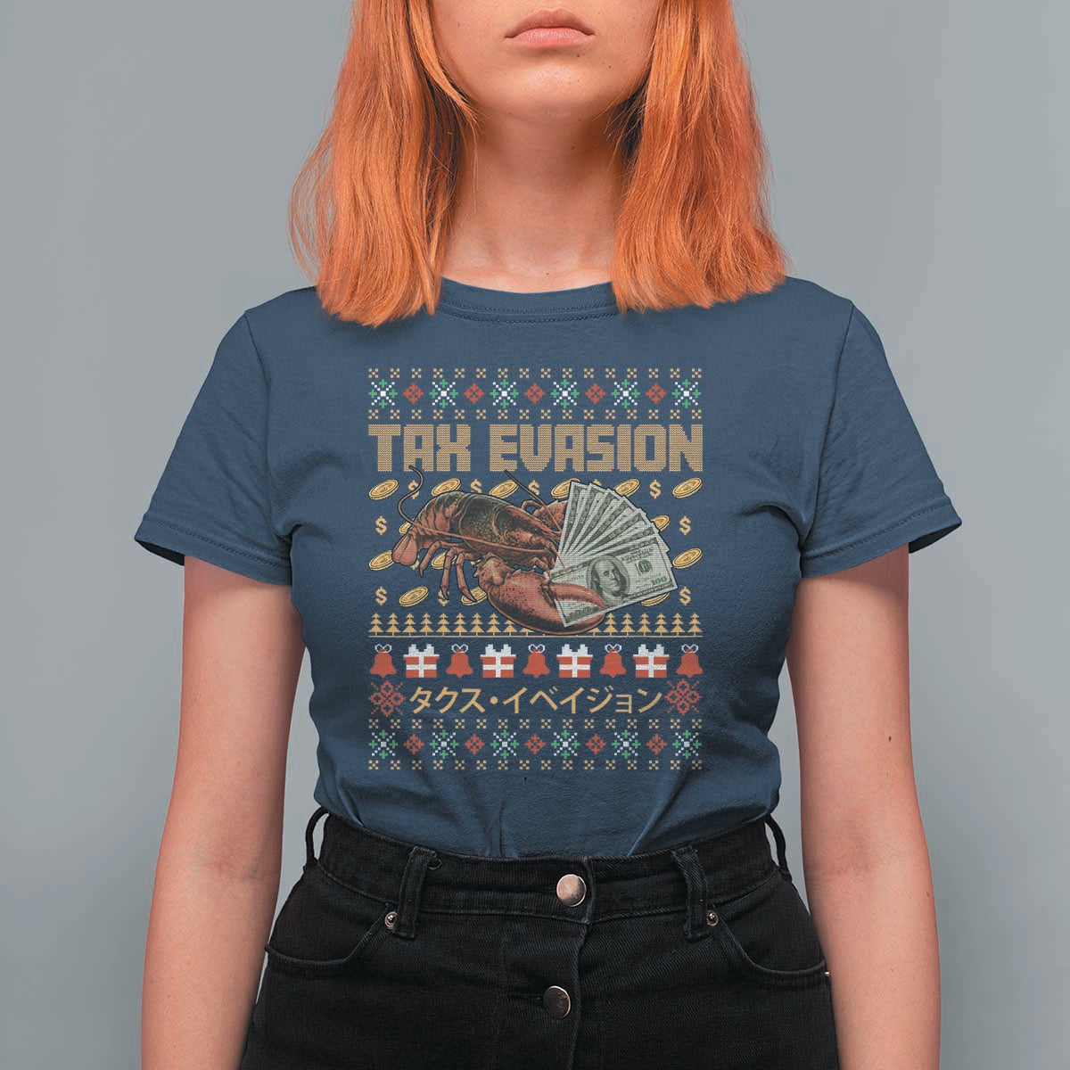 Tax Evasion Lobster Christmas T Shirt For Women Funny Sarcasm Oddly Specific Meme - Wonder Print Shop