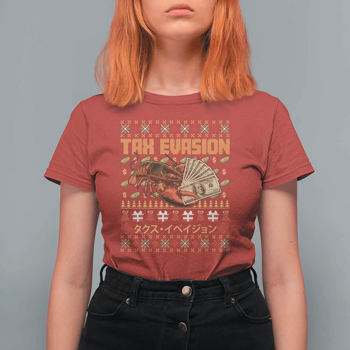 Tax Evasion Lobster Christmas T Shirt For Women Funny Sarcasm Oddly Specific Meme - Wonder Print Shop