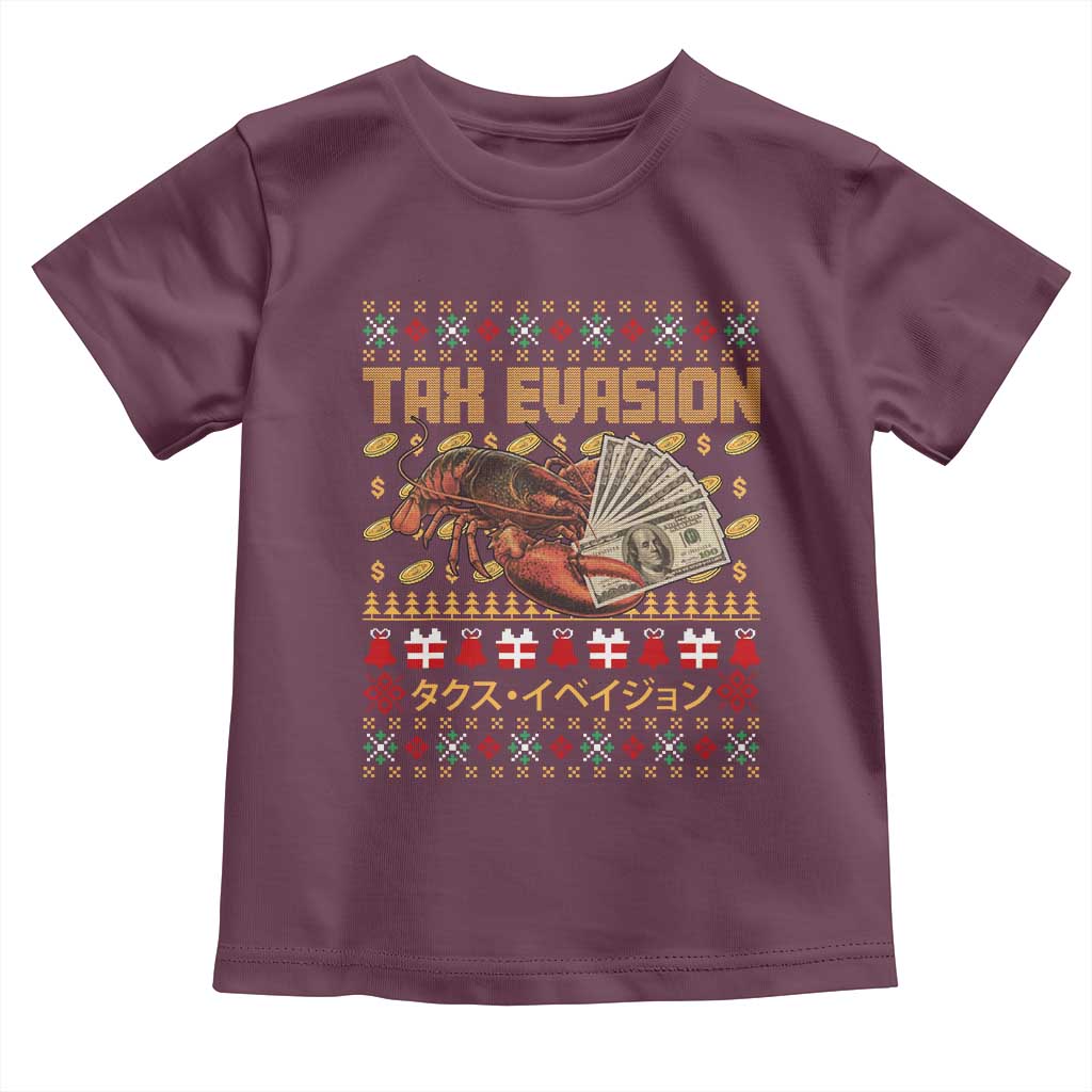 Tax Evasion Lobster Christmas Toddler T Shirt Funny Sarcasm Oddly Specific Meme - Wonder Print Shop