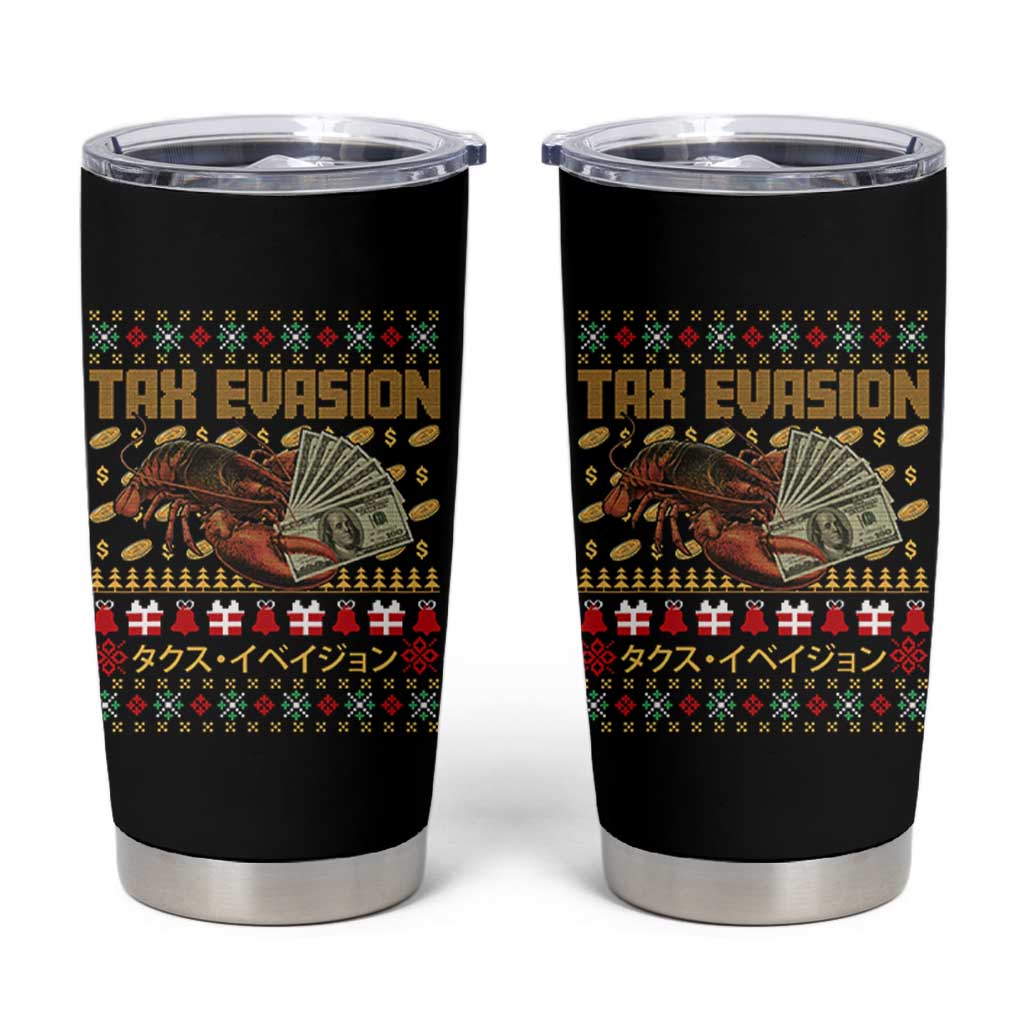 Tax Evasion Lobster Christmas Tumbler Cup Funny Sarcasm Oddly Specific Meme - Wonder Print Shop