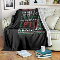 All I Want For Christmas Is PTO Throw Blanket Funny Office Xmas Holiday Work - Wonder Print Shop