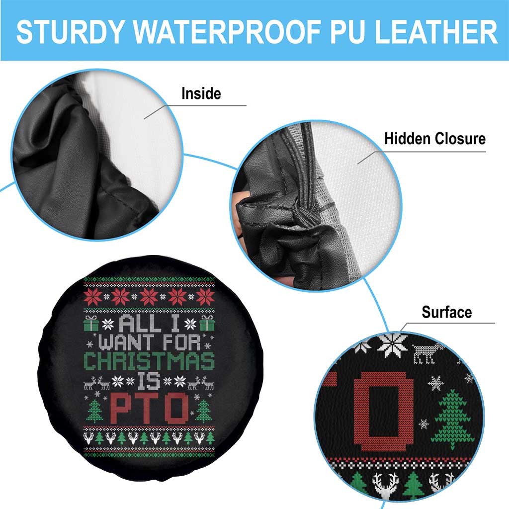 All I Want For Christmas Is PTO Spare Tire Cover Funny Office Xmas Holiday Work - Wonder Print Shop