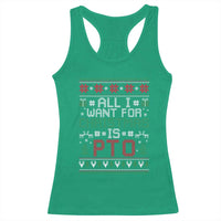 All I Want For Christmas Is PTO Racerback Tank Top Funny Office Xmas Holiday Work - Wonder Print Shop