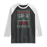 All I Want For Christmas Is PTO Raglan Shirt Funny Office Xmas Holiday Work - Wonder Print Shop