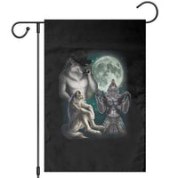 Funny Three Alpha Wolf Howling Moon Garden Flag Weird Cringe Werewolf Meme - Wonder Print Shop