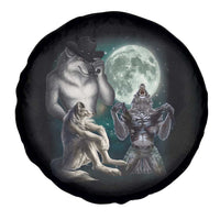 Funny Three Alpha Wolf Howling Moon Spare Tire Cover Weird Cringe Werewolf Meme - Wonder Print Shop