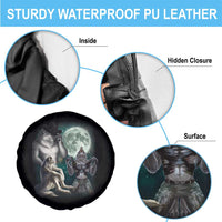 Funny Three Alpha Wolf Howling Moon Spare Tire Cover Weird Cringe Werewolf Meme - Wonder Print Shop