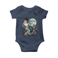 Funny Three Alpha Wolf Howling Moon Baby Onesie Weird Cringe Werewolf Meme - Wonder Print Shop