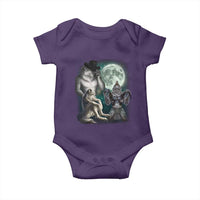 Funny Three Alpha Wolf Howling Moon Baby Onesie Weird Cringe Werewolf Meme - Wonder Print Shop