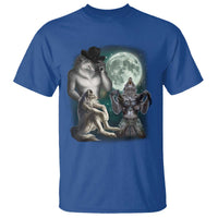 Funny Three Alpha Wolf Howling Moon T Shirt Weird Cringe Werewolf Meme - Wonder Print Shop