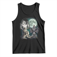 Funny Three Alpha Wolf Howling Moon Tank Top Weird Cringe Werewolf Meme - Wonder Print Shop