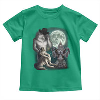 Funny Three Alpha Wolf Howling Moon Toddler T Shirt Weird Cringe Werewolf Meme - Wonder Print Shop