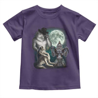 Funny Three Alpha Wolf Howling Moon Toddler T Shirt Weird Cringe Werewolf Meme - Wonder Print Shop