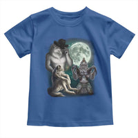 Funny Three Alpha Wolf Howling Moon Toddler T Shirt Weird Cringe Werewolf Meme - Wonder Print Shop
