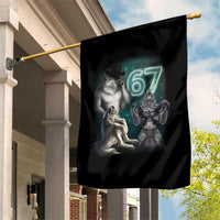 Funny 67 Alpha Wolf Garden Flag Cringe Werewolf Howling Six Seven Meme - Wonder Print Shop