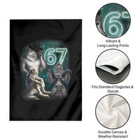 Funny 67 Alpha Wolf Garden Flag Cringe Werewolf Howling Six Seven Meme - Wonder Print Shop
