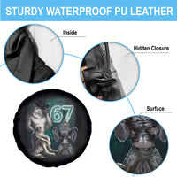Funny 67 Alpha Wolf Spare Tire Cover Cringe Werewolf Howling Six Seven Meme - Wonder Print Shop