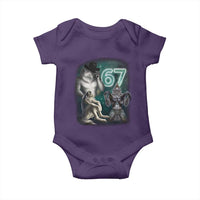 Funny 67 Alpha Wolf Baby Onesie Cringe Werewolf Howling Six Seven Meme - Wonder Print Shop