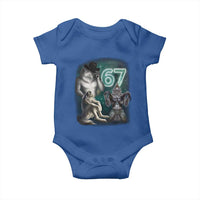 Funny 67 Alpha Wolf Baby Onesie Cringe Werewolf Howling Six Seven Meme - Wonder Print Shop