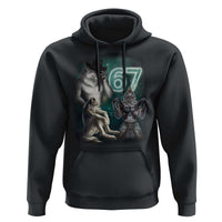 Funny 67 Alpha Wolf Hoodie Cringe Werewolf Howling Six Seven Meme - Wonder Print Shop
