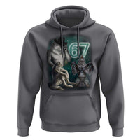 Funny 67 Alpha Wolf Hoodie Cringe Werewolf Howling Six Seven Meme - Wonder Print Shop