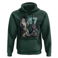 Funny 67 Alpha Wolf Hoodie Cringe Werewolf Howling Six Seven Meme - Wonder Print Shop