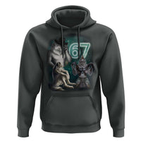 Funny 67 Alpha Wolf Hoodie Cringe Werewolf Howling Six Seven Meme - Wonder Print Shop