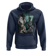 Funny 67 Alpha Wolf Hoodie Cringe Werewolf Howling Six Seven Meme - Wonder Print Shop