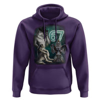 Funny 67 Alpha Wolf Hoodie Cringe Werewolf Howling Six Seven Meme - Wonder Print Shop