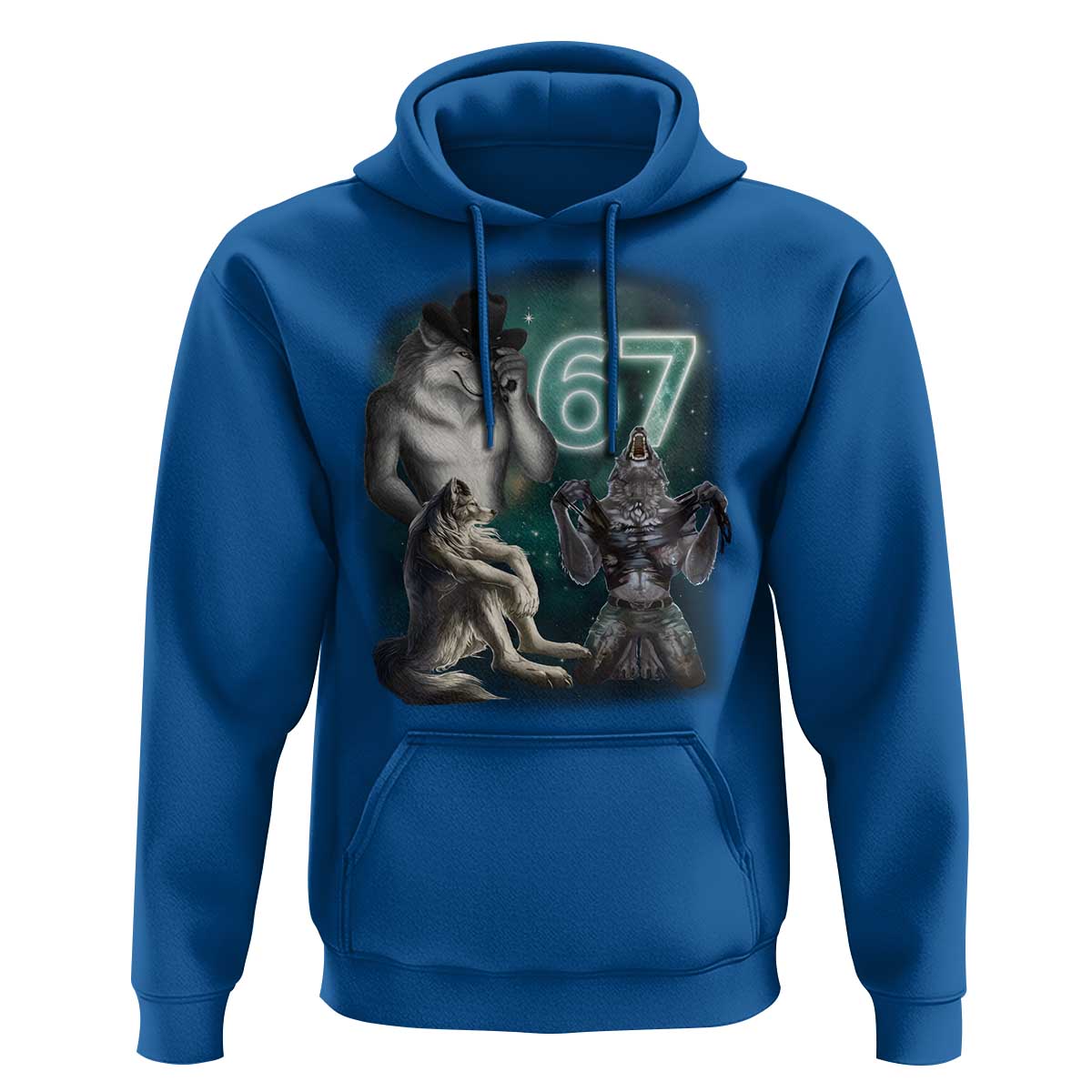 Funny 67 Alpha Wolf Hoodie Cringe Werewolf Howling Six Seven Meme - Wonder Print Shop
