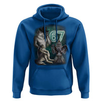 Funny 67 Alpha Wolf Hoodie Cringe Werewolf Howling Six Seven Meme - Wonder Print Shop