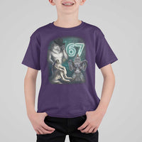 Funny 67 Alpha Wolf T Shirt For Kid Cringe Werewolf Howling Six Seven Meme - Wonder Print Shop
