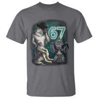 Funny 67 Alpha Wolf T Shirt Cringe Werewolf Howling Six Seven Meme - Wonder Print Shop