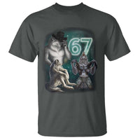 Funny 67 Alpha Wolf T Shirt Cringe Werewolf Howling Six Seven Meme - Wonder Print Shop
