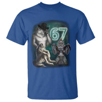 Funny 67 Alpha Wolf T Shirt Cringe Werewolf Howling Six Seven Meme - Wonder Print Shop