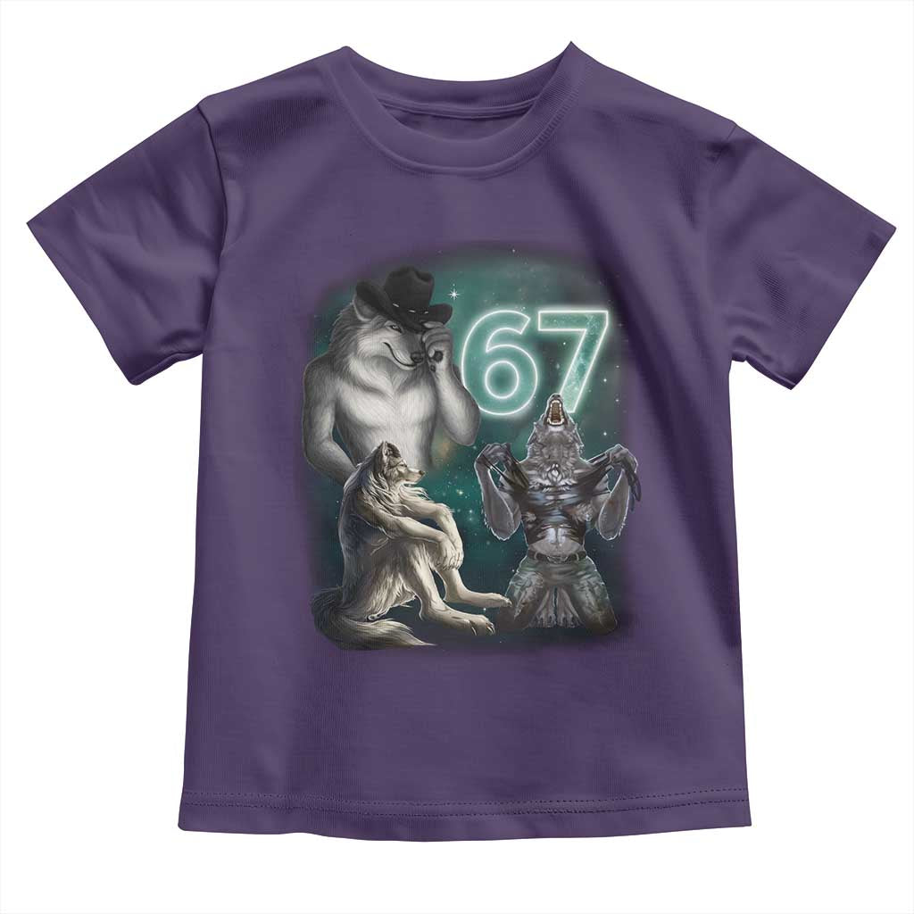 Funny 67 Alpha Wolf Toddler T Shirt Cringe Werewolf Howling Six Seven Meme - Wonder Print Shop
