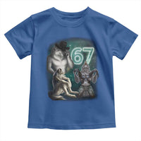 Funny 67 Alpha Wolf Toddler T Shirt Cringe Werewolf Howling Six Seven Meme - Wonder Print Shop