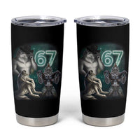 Funny 67 Alpha Wolf Tumbler Cup Cringe Werewolf Howling Six Seven Meme - Wonder Print Shop