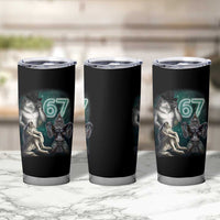 Funny 67 Alpha Wolf Tumbler Cup Cringe Werewolf Howling Six Seven Meme - Wonder Print Shop