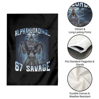 Funny 67 Alpha Wolf Garden Flag Alpha Loading 67 Savage Six Seven Gen Z Meme - Wonder Print Shop